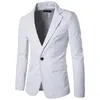 Mäns Läder Faux Mäns Partihandel - Spring Män One-Button Slim Fit Black Pu Jacka Långärmad Casual Fashion Mens Suit Masculino1