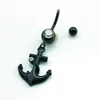 Wysoka ilość Moda Brzuch Pierścionki Ze Stali Nierdzewnej Dangle Black Anchor Pępek Body Piercing Biżuteria DQK0800