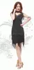 Mulheres plus size moda jazz flapper girl inspirado estilo vestidos trajes roupas equipamento frisado preto para venda 1X 2X 3X