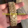 Luxury Watch Multifunktionellt Quartz Batteri Chronograph Full Diamond Fashion Rostfritt Stål Armbandsur Högkvalitativa Iced Out Mens Klockor