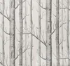 New Birch Tree Mönster Non-Woven Woods Bakgrund Roll Modern Designer Wallcovering Enkel Svartvit Vit Bakgrund För Vardagsrum