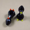 Black Penguin animal pipe Glass Hand Pipe Slim Oil Burner Glass Hookahs tobbaco spoon pipe Height: 3 Inch