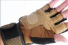 Мужчины тактические перчатки половина палец фитнес перчатки ладони микрофибры кожа не скольжения спорта на открытом воздухе / обучение перчатки M / L / XL черный / коричневый