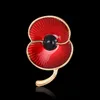 Brooch for Women 12PCS/LOT Wholesale Red Crystal Rhinestone Poppy Brooches Pins UK Remembrance Day Christmas Brooches