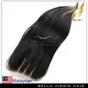 Malaysiska Human Haft Weft Weft Weace Closure 3 Part Grade 8a Naturfärg 8-34 tums silkeslen Straight Gratis frakt Bellahair