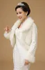 Ivory Faux Fur Stole Wrap Wedding Shrug Bolero Bridal Shawl Long Sleeves Formal Dresses Jacket Cheap In Stock9329234