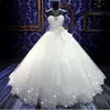 Högkvalitativ riktig fotobling Bling Crystal Bröllopsklänningar Tillbaka Bandage Tulle Appliques Floor-Length Ball Gown Bröllopsklänningar