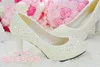 Scarpe da sposa di perle fatte a mano 2015 Nuovo piatto 4,5 cm 8 cm tacco avorio tacco gattino scarpe da sposa scarpe su misura scarpe da damigella d'onore slip-on