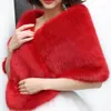 겨울 웨딩 코트 신부 가짜 모피는 따뜻한 숄을 어깨를 으깨다 겉옷 회색 흰색 빨간색 여성 자켓 댄스 파티 저녁 망토 스카프