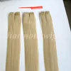 100g 40 teile/paket Kleber Haut Schuss Band In Echthaar Extensions 18 20 22 24 zoll 60#/platin Blonde Brasilianisches Indisches Remy Echthaar