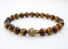 SN0241 Nieuwe Mala Armband Goud Zilver Boeddha Armband Stretchy Beaded Armband Mannen Boeddha Tiger Eye Armbanden Gratis Verzending