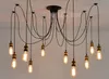 Retro Klasyczny Chandelier10 E27 Złota Lampa Pająka Wisiorek Bulb Holder Group Edison DIY Lampy oświetleniowe Lampy Akcesoria