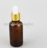 30st / mycket Amber Glass Bottle Essential Oil Bottles Vit Glasögon Dropper Glass Dropper Topp 30 ml