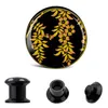 Kubooz akryl Ancient Plant Flowers Ear Plugs Tunnels Piercings Body Jewelry Piercing Gauges Expander Bårar Hela 6-25mm2419