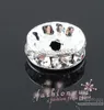200pcs lot Silver Plated Rhinestone Crystal Round Beads Spacers Beads 10mm 8mm 12mm Loose Beads Crystal285j