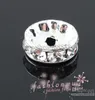 200st/lot Silverpläterad Rhinestone Crystal Runda pärlor Spacers Beads 10mm 8mm 12mm Lösa pärlor Kristall