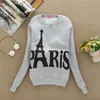 High quality! women Cartoon star Paris Eiffel Tower casual hoodies sweatshirt Couple Baseball free shipping DF-022