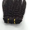 Riccio crespo clip nelle estensioni dei capelli capelli naturali 4B 4C African American clip nelle estensioni dei capelli umani 120g 7pcs / set clip Ins