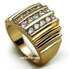 R117 SZ8-15 18k Gold Filled Lab Diamond Wide Band Hommes Bague de fiançailles de mariage