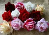 Single Velvet Rose Flower Head Dia. 6.5 cm / 2.56 "Sztuczne kwiaty sześciokąty wzrosły do ​​DIY Corsage Garland Bukiet ślubne kwiaty