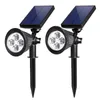 4 LED Solar Spotlight Wall Light Landscape Light Security Lighting Dark Sensing Auto On/Off for Patio