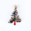 أزياء العصرية متعدد الألوان الساخنة حجر الراين المينا حساسية شجرة عيد الميلاد بروش دبوس دبابيس هدايا عيد الميلاد الجملة 12 قطعة