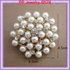 Złoty ton Fancy Rhinestone Clear Crystal i Faux Pearl Flower Brooch/Wedding Buquetparty Pins B291