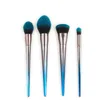7PCS Flame Diamond Makeup Brush Sets With Mental Handle Blue dark Soft Brush Face Make Up Brush Eyebrow eyeshadow Powder Makeup Brushes Tool