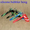 narghilè all'ingrosso Tubo per gorgogliatore in silicone per uso alimentare Tubi per fumatori Bong in silicone Dab Rig con ciotola di vetro rimovibile