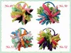 500 stks Meisje 3.5 "Bows Flower O A-Korker Ponytail Houders Corkker Krullende Linten Streamers Baby Haarbogen met Elastische Haarkabel Hoofdband PD006