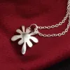 gratis verzending fashion hoge kwaliteit 925 zilveren Bloem Hart Kus Paar sieraden 925 zilveren ketting Valentijnsdag vakantie geschenken hot 1613