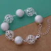 Free Shipping with tracking number Top Sale 925 Silver Bracelet Flash maracas With Hollow ball Bracelet Silver Jewelry 10Pcs/lot cheap 1588