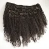 Peruaanse Kinky Curly Clip In Human Hair Extensions 100% Human Hair 7 stks veel 120g geen verlies G-EASY