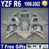 ABS volledige kuipet voor Yamaha YZF600 YZF R6 1998 1999 2000 2001 2002 YZF-R6 98-02 Alle Matte Zwarte Motorfietsen VB16 +7 Geschenken