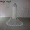 Mingli Tengda Wedding Veil New Veu de Noiva One Layer 3 mロングブライダルベールズ大聖堂レースエッジブライダルベールベロスデノヴィア2018高品質