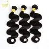 Malaysiska Virgin Hair Weave Bundlar Obehandlat Malaysisk Body Wave Hair Weft 3/4 st Lot Billiga Remy Human Hair Extensions Natural Black 1B