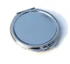 Thin compact mirror 62mm Silver floral embossed Blank Plain small pocket mirror For DIY Decoden 18032-1