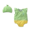Baby rompers bomull baby kläder insekt frukt mönster spädbarn jumpsuits + hatt 2pcs toddler tjejer kläder set 2017 nyfödda fotografi rekvisita