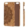 Partihandel Real Wood Fodral Cork Phone Cover för iPhone 7 8 Plus 6 6s X 10 Fashion Carving Mönster Vattentät Träcellsäckare Shell Mobile Case Shock Fast