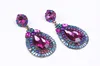 Bohème Déclaration Boucles D'oreilles Mode Coloré Goutte D'eau Gland Boucles D'oreilles Cristal Grand Grand Pendentif Bijoux Pour Cadeau En Gros 12 Paires