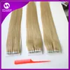 100 g 40pcs / pack lijm huid inslag tape in menselijke hair extensions 18 20 22 24 inch 60 # / platina blonde Braziliaanse Indiase remy menselijk haar