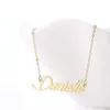 Nazwisko Naszyjnik dla kobiet Spersonalizowany Naszyjnik z tabliczki znamionowej "Danielle" Złoty ze stali nierdzewnej i srebrny Dostosowany naszyjnik, NL-2394