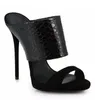 Sandales de luxe en relief Python métallique pour femmes, chaussures de fête d'été Cool, Mules dorées pour dames, tongs