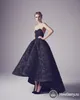 Ashi Studio 2016 Schwarze Abendkleider Schatz-Spitze-Applique-Perlen-Abschlussball-Kleider Sexy rückenfreie High-Low-Party-Kleider Formelle Kleidung Vestidos