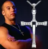 New Design Charming Style 316L Stainless Steel Silver Zircon Cross Pendant Necklace Unisex Men Fast & Furious So Cool Classical