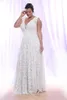 2019 플러스 사이즈 공식적인 드레스 긴 소매 v 넥 레이스 아플리케 댄스 파티 가운 바닥 길이 빈티지 판매 신부 드레스 8100180