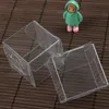 50pcs Clear Gift Wrap Casket Caixas de armazenamento PVC Birthday Baby Charfocas de casamento Favor de documental 8 cm Candidato de doces