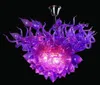 Purple Color Flower Chandelier Pendant Lamps Indoor Hanging Fixtures LED Flush Mounted Chandeliers Hand Blown Glass Chandelier Lighting LR1055