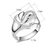 Envío gratis Nueva joyería de moda de plata esterlina 925 Te amo Diamante blanco con anillo de circón Pave regalo de niña de venta caliente 1731