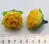 뜨거운 판매! 400PCS 노란색 차 장미 꽃 머리 인공 꽃 웨딩 꽃 3cm